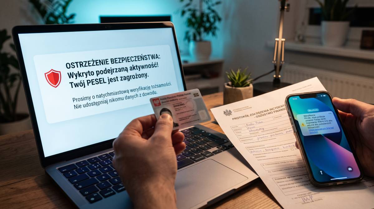 Zgłoszenie przestępstwa o wyłudzenie pożyczki na skradzione dane i dowód osobisty