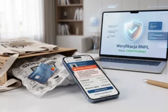 Odrzucona płatność odroczona – ekran smartfona z komunikatem błędu weryfikacji w koszyku sklepu internetowego
