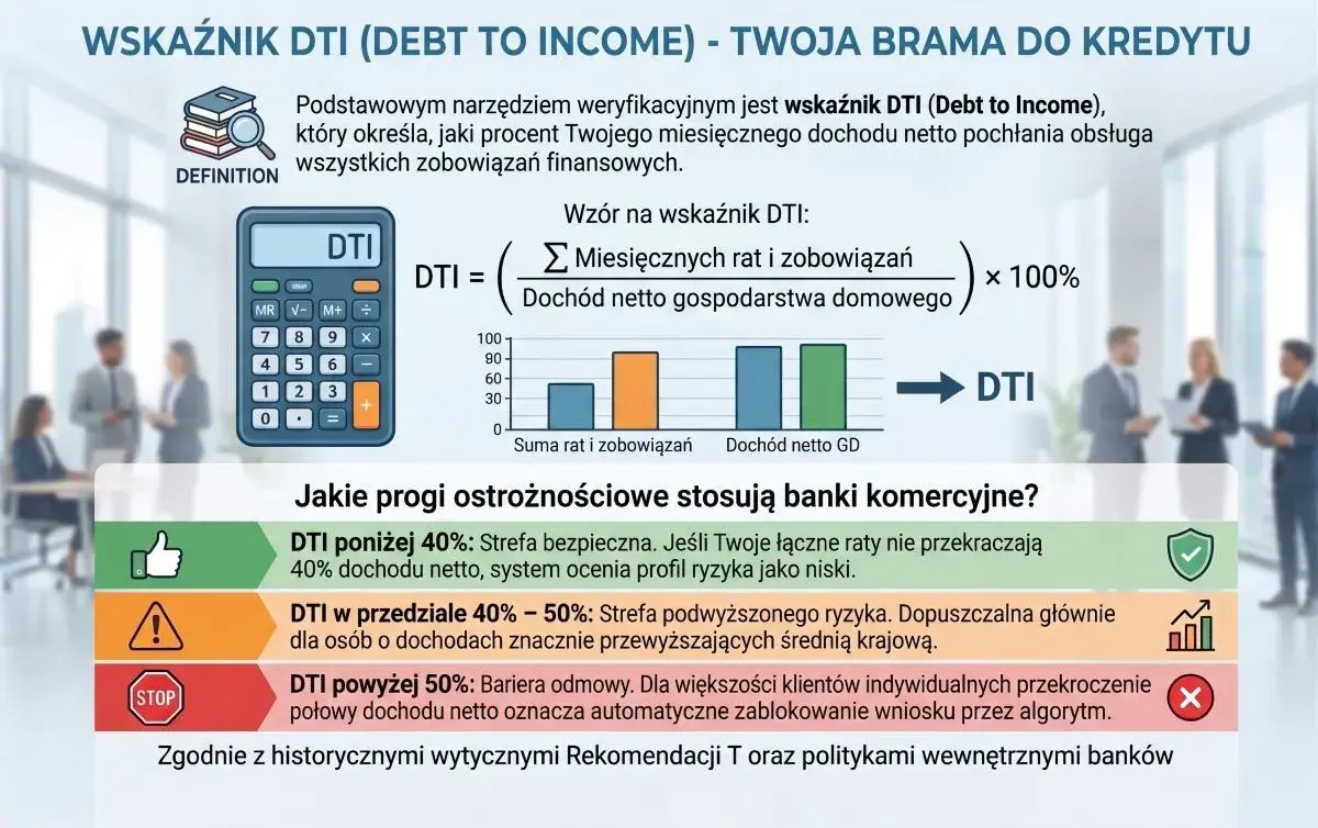 Wskaźnik DTI wzór i progi ostrożnościowe banków a zdolność kredytowa